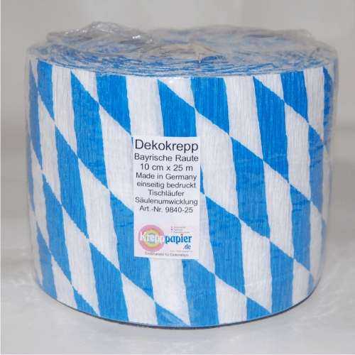 Flaggenkrepp, 10 cm x 25 m, Rauten blau-weiß