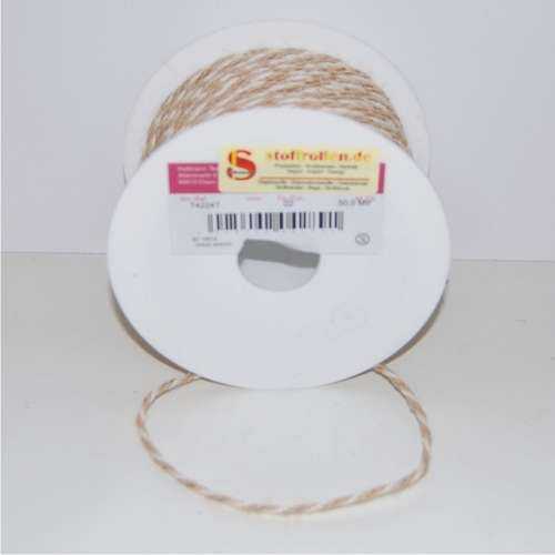 Kordel 3 mm Beige/Weiss