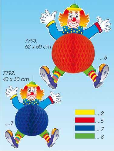 Clown with honeycomb ball 40 cm