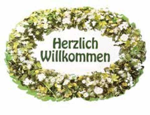 Herzlich willkommen, Hartpappe 40 x 29 cm