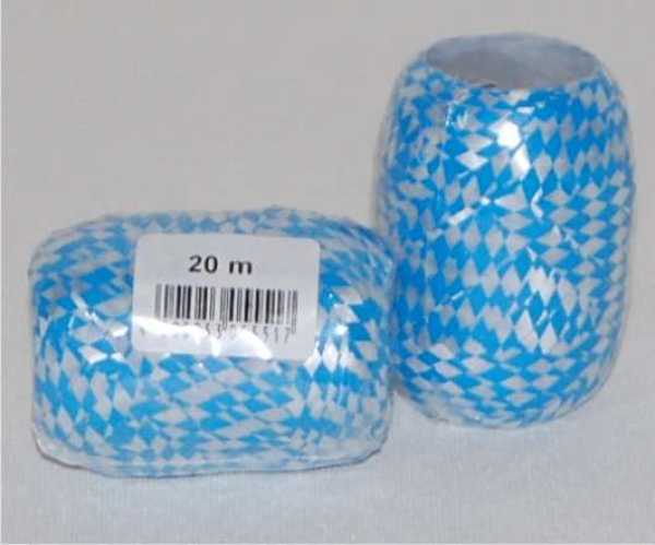 Rauten-Kräuselband Polyester 5 mm  breit Eiknäuel