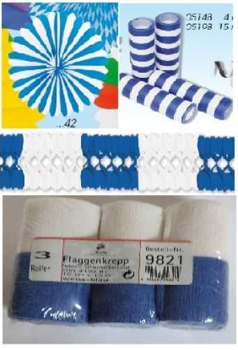Blue/white decoration set small
