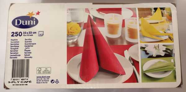 Duni Servietten café, 33 x 33 cm, 1/4 gefalzt, 250 Stück im Pack