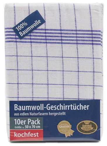 Cotton kitchen towel tea towel 50/70, blue
