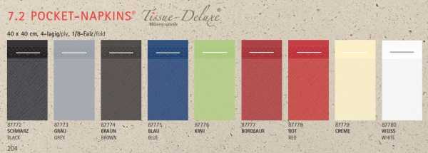 Besteckservietten Tissue-Deluxe, 40 x 40 cm 1/8 Falz, 300 Stück