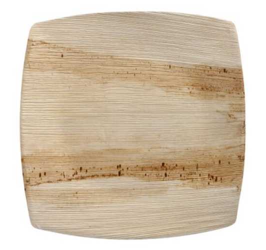 25 Teller aus Palmblatt "pure" 26 x 26 cm natur "QUADRATO"