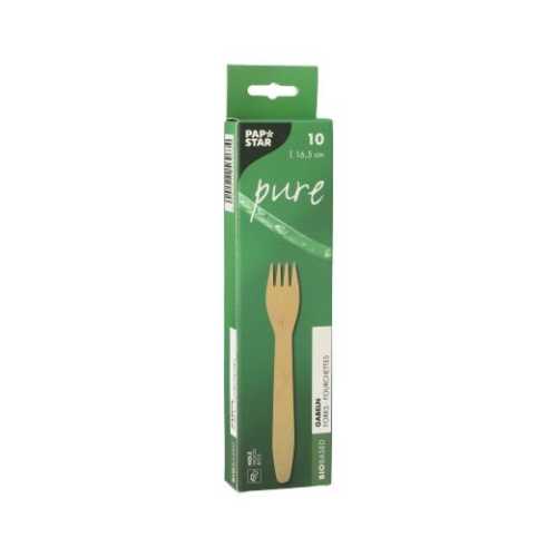 180 Holzgabeln "pure" 16,5 cm natur