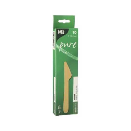 180 wooden knives "pure" 16.5 cm natural