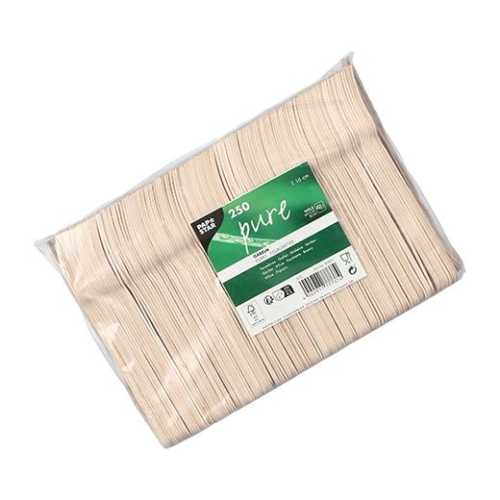 250 Holzgabeln "pure" 16 cm
