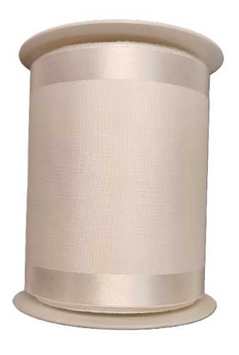Table ribbon with satin edge, 100 mm wide, 15 m, white
