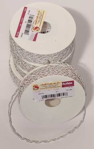 Dekorations-Borten weiss/silver, 7 mm, 25 m