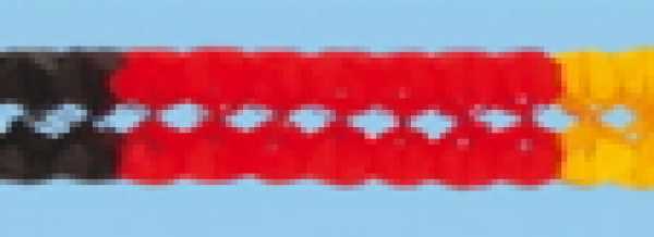 Seidenpapiergirlande, schwarz-rot-gelb, 4 m, 16 cm Ø