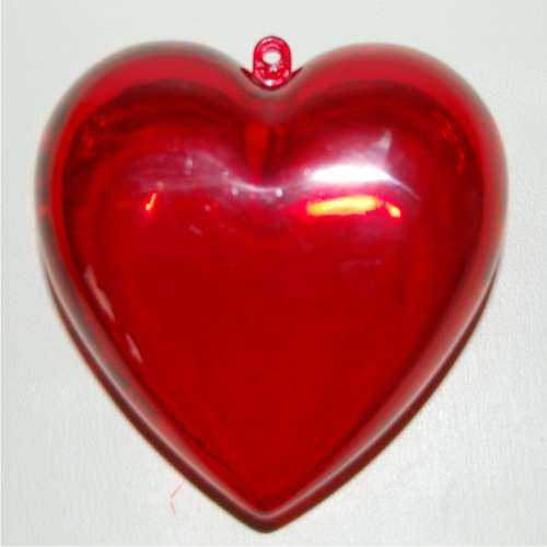 Dekorationsherzen, 100 mm, rot transparent