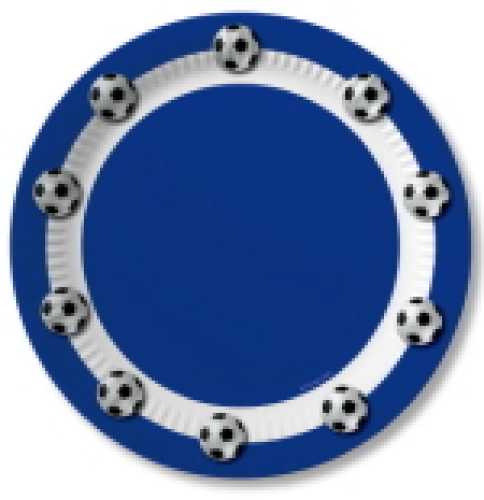 Pappteller blau/weiss 23 cm