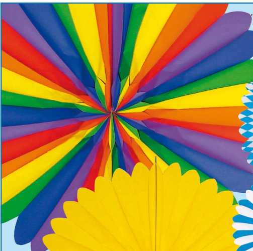 Dekofächer, Rosetten 3-color, 100 cm Ø