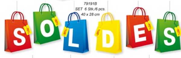 Deckenhänger SOLDES, 6-tlg., 40 x 28 cm/Stück