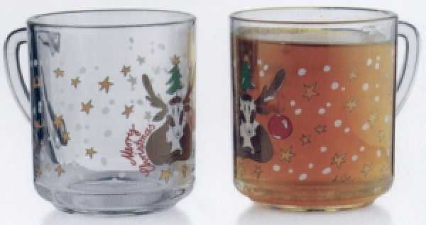 2 glow wine cups "Christmastime"