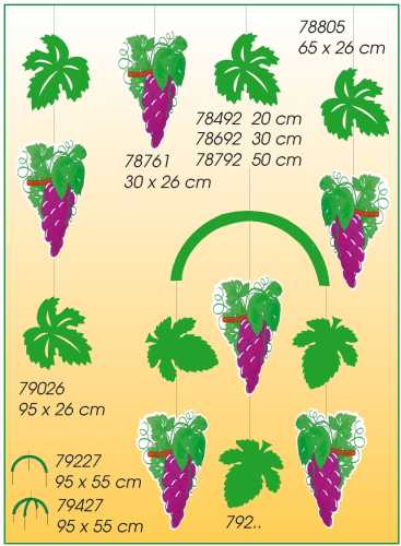 Hänger mit Wein-Motiven, 95/26 cm