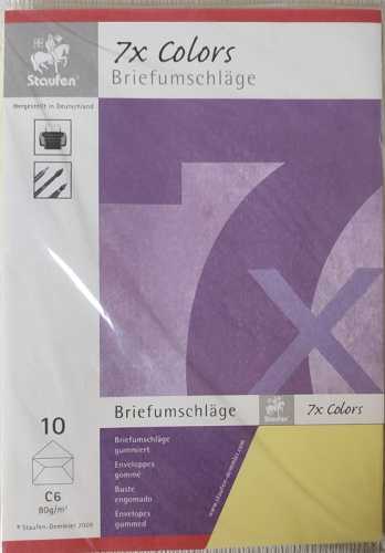 Briefhülle C6 Hellgelb, 80 g/m², gummiert, 10 Stück im Pack