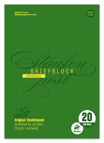 10 x Style Briefblock A4 50 Blatt 70g/qm 5mm kariert