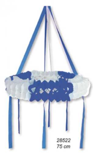Seidenpapier-Kränze, 75 cm Ø, bayr. weiss-blau