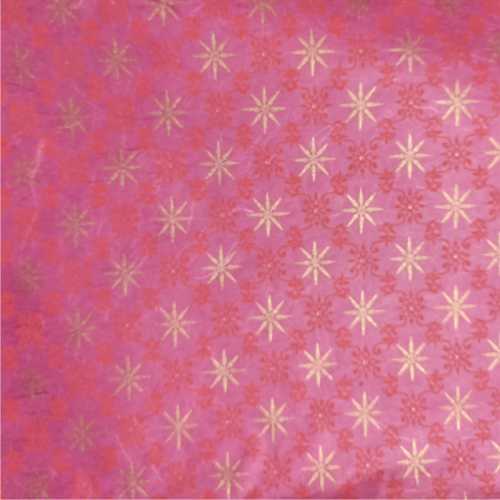 Strohseide Orient Star, 50 x 70 cm, pink mit goldenen Sternen