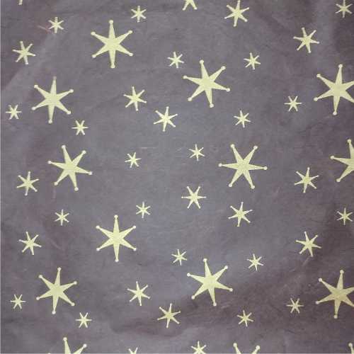 Straw silk golden star, 50 x 70 cm, kakao/gold