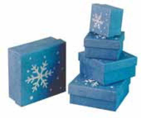 Pulsar Boxen-Set Schneekristall, Naturpapier, marine, 5in1