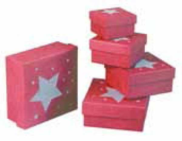 Pusar Boxen-Set Belle Stelle, Naturpapier rubinrot, 5in1
