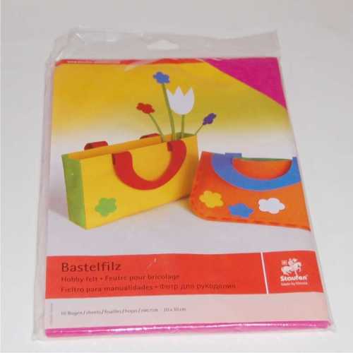 Bastelfilz, 10 Bogen, 20 x 30 cm, 1 mm, sortiert