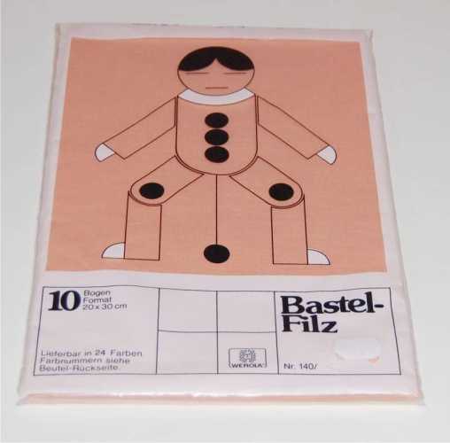 Bastelfilz, 10 Bogen, 20 x 30 cm, 1 mm, fleischfarben