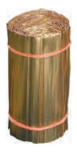 florists wire, paper, 2 wire insert, 10 cm, gold, 1000 pieces