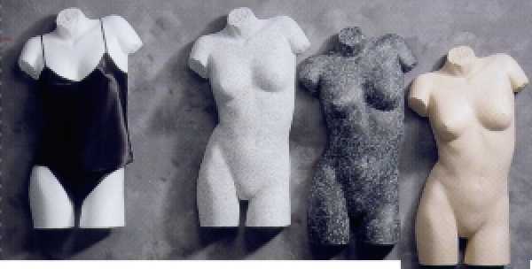 Damen-Torso, granit hell 3 Stück