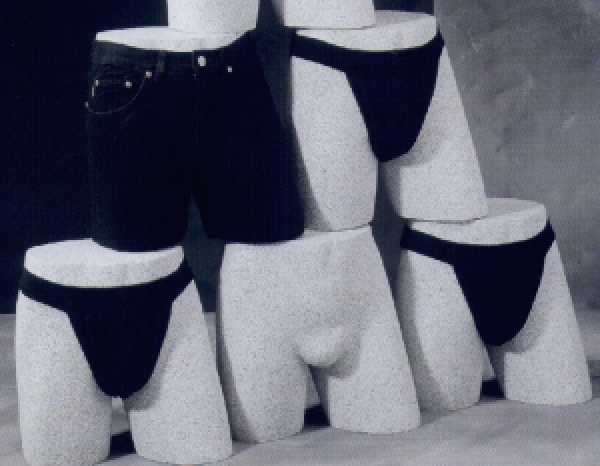 Herren-Hüft-Torso, granit-hell