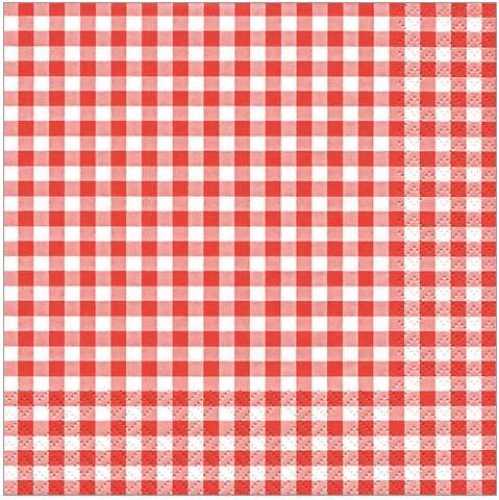 Serviette Karo red, 33 x 33 cm