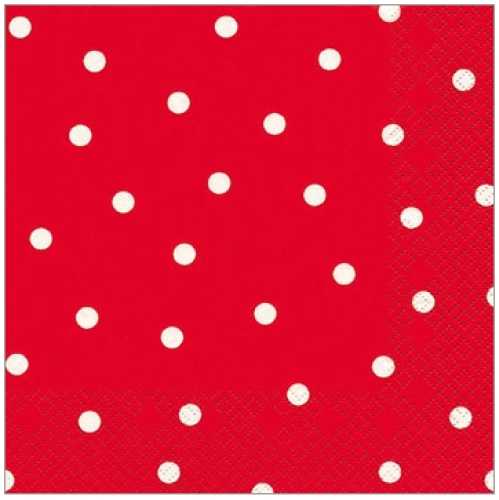 Napkin red dots, 25 x 25 cm
