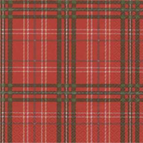 Serviette Scottish Chreck red, 33 x 33 cm
