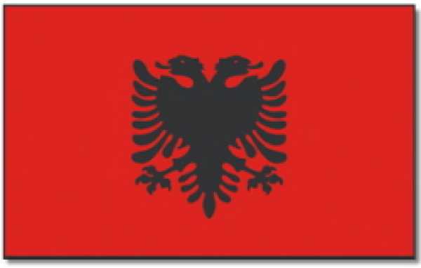 Stockflagge Albanien