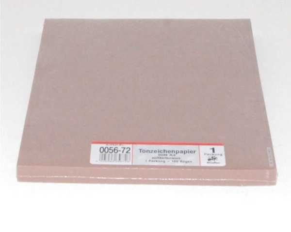 Tonzeichenpapier, DIN A4, mittelbraun, 100 Blatt