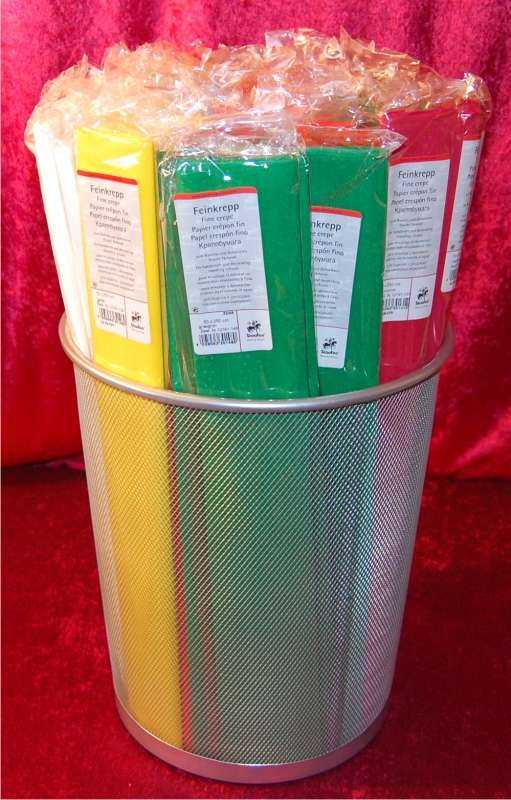 Feinkrepp Premium, 50 x 250 cm, assorted with paper basket