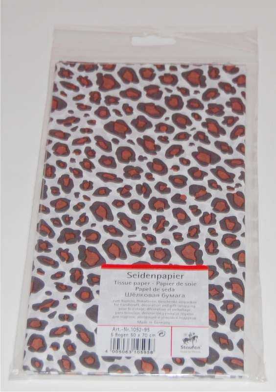Seidenpapier bedruckt, Leopard, 50x70cm, 5 Bogen