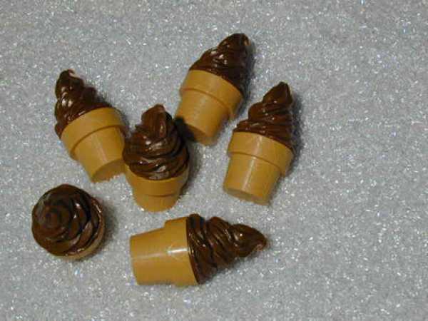 Ice cream, brown, 2-piece