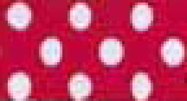 Motiv-Krepp, Pünktchen weiß auf rot