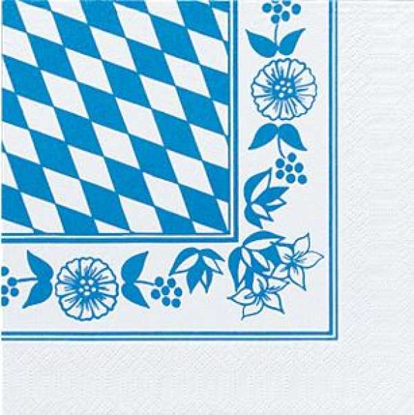 Duni Zelltuch-Servietten, "Bayr. Raute", 33 x 33 , 1/4 Falz, 50 Stück