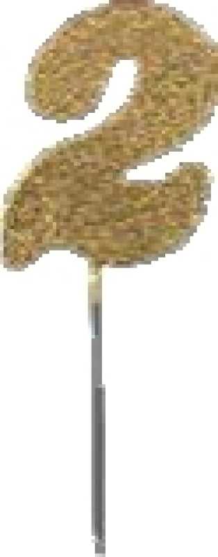 20 x single number 2 gold 7 x 5 cm