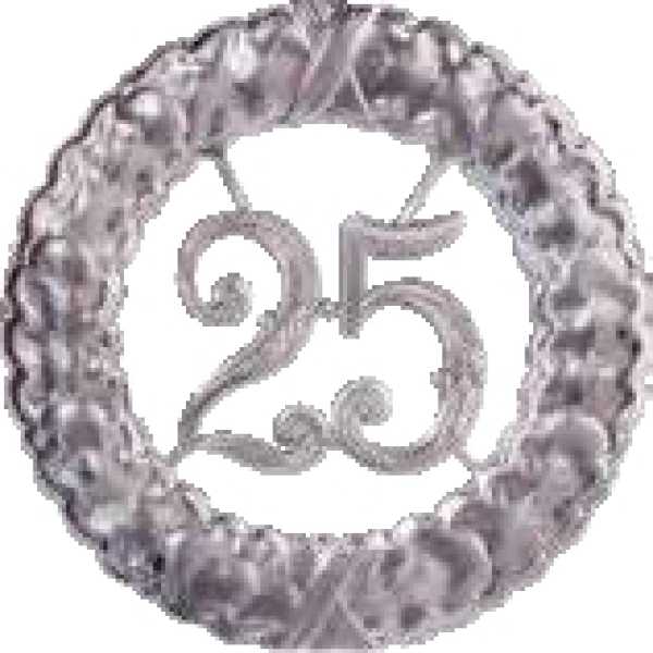 Jubiläumskranz "25", silber, 27 cm