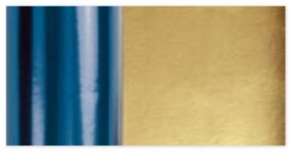 Alu double - sided, plain,  50cm x 10m, blue-gold