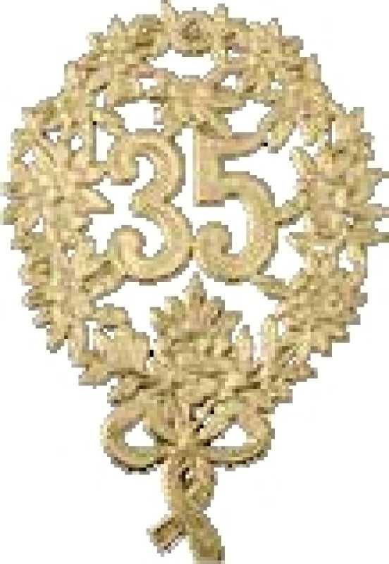 Jubiläumszahl "35" gold 8 x 12 cm