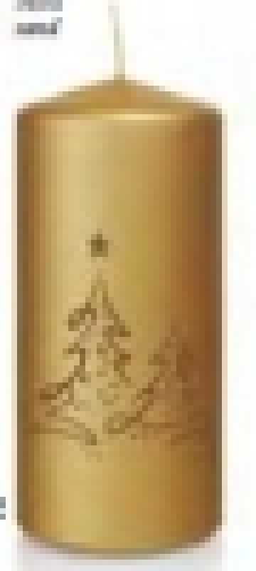 Weihnachtskerzen "Tannenbaum", sand, 4er Pack,  ø 80 mm