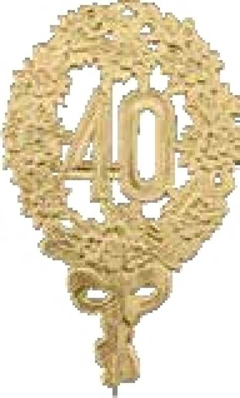 Jubiläumszahl "40" gold 8 x 12 cm